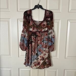 SO Multicolor Floral Mini Dress